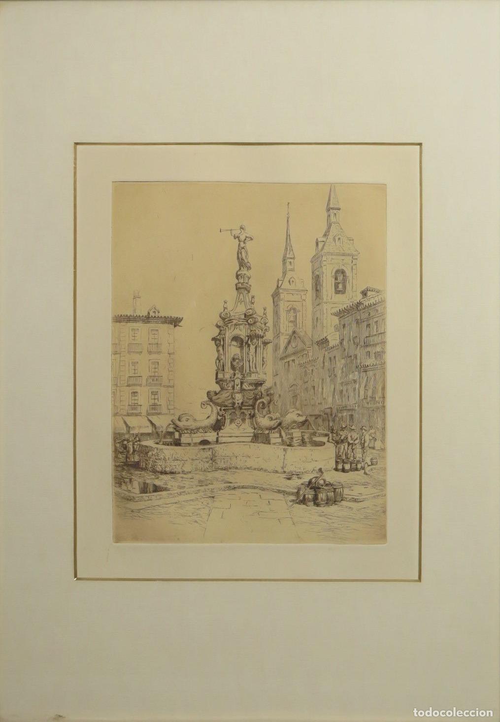 Arte: GRABADO. PLAZA ANTON MARTIN. JOSE PEDRAZA OSTOS