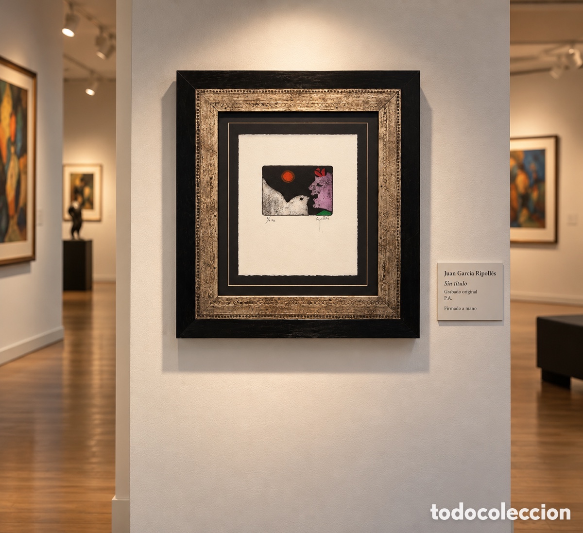 Arte: JUAN GARC&Iacute;A RIPOLL&Eacute;S (Alzira, Valencia, 1932) Grabado original firmado a mano