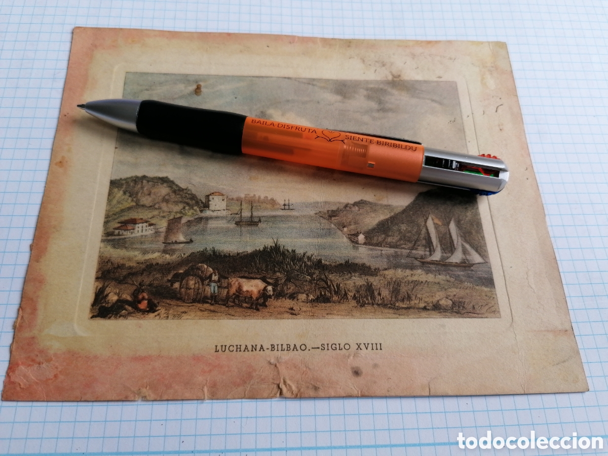 Arte: ANTIGUO GRABADO COLOREADO LUCHANA - BILBAO SIGLO XVIII