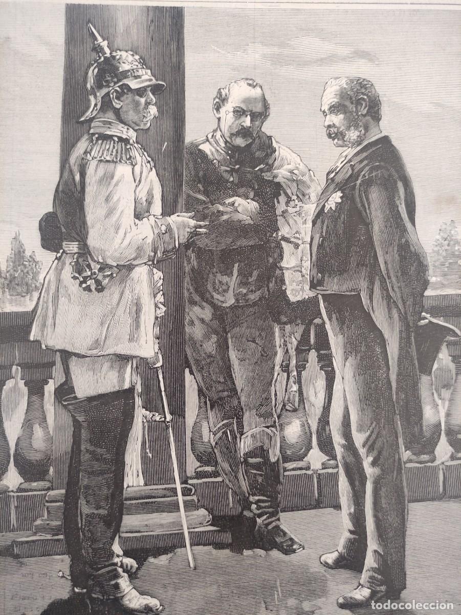 Arte: GRABADO. RETRATOS. BISMARCK. DE GIERS. DE KALNOKY. CANCILLERES IMPERIOS ALEMANIA RUSIA Y AUSTRIA.