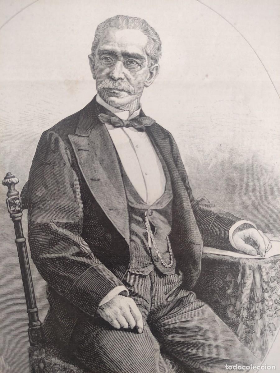 Arte: GRABADO. RETRATOS. AURELIANO FERNANDEZ-GUERRA Y ORBE. REAL ACADEMIA DE HISTORIA.