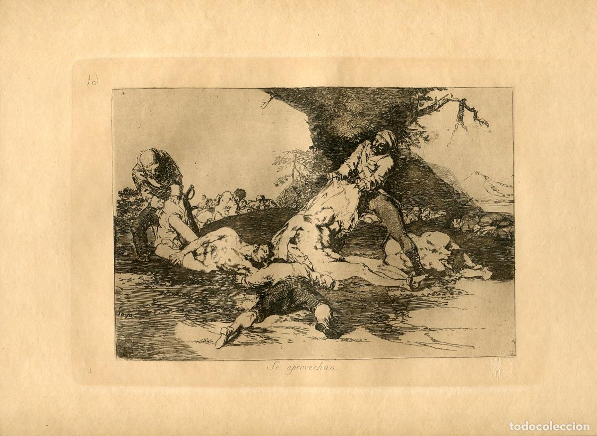 Arte: Se aprovechan, Desastre n&ordm; 16 - Aguafuerte original de Goya - Ed. 1937