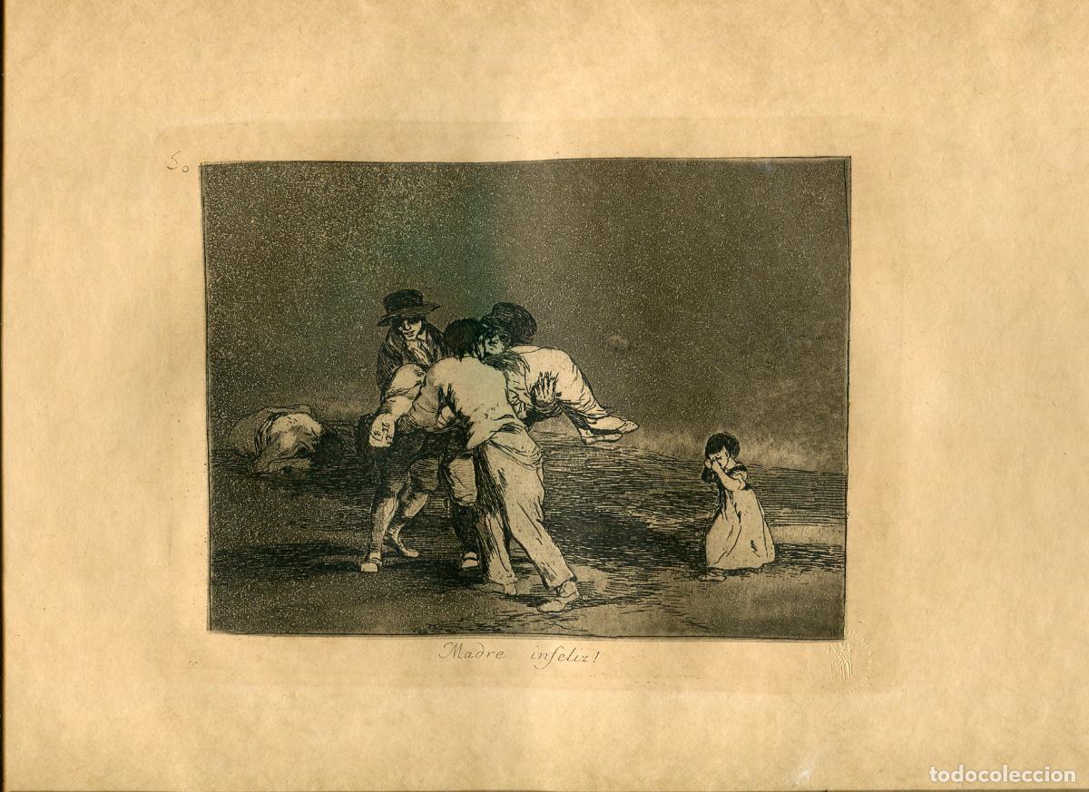 Kunst: &iexcl;Madre infeliz!, Desastre n&ordm; 50 - Aguafuerte original de Goya - Ed. 1937