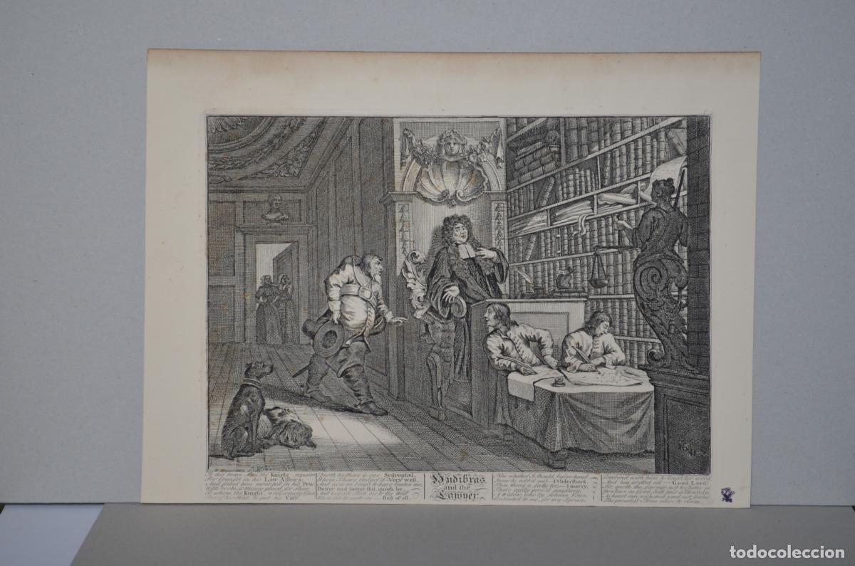 Arte: Hudibras and the Lawyer, n&ordm; 7 de 12 - Grabado original de Hogarth - 1725-26