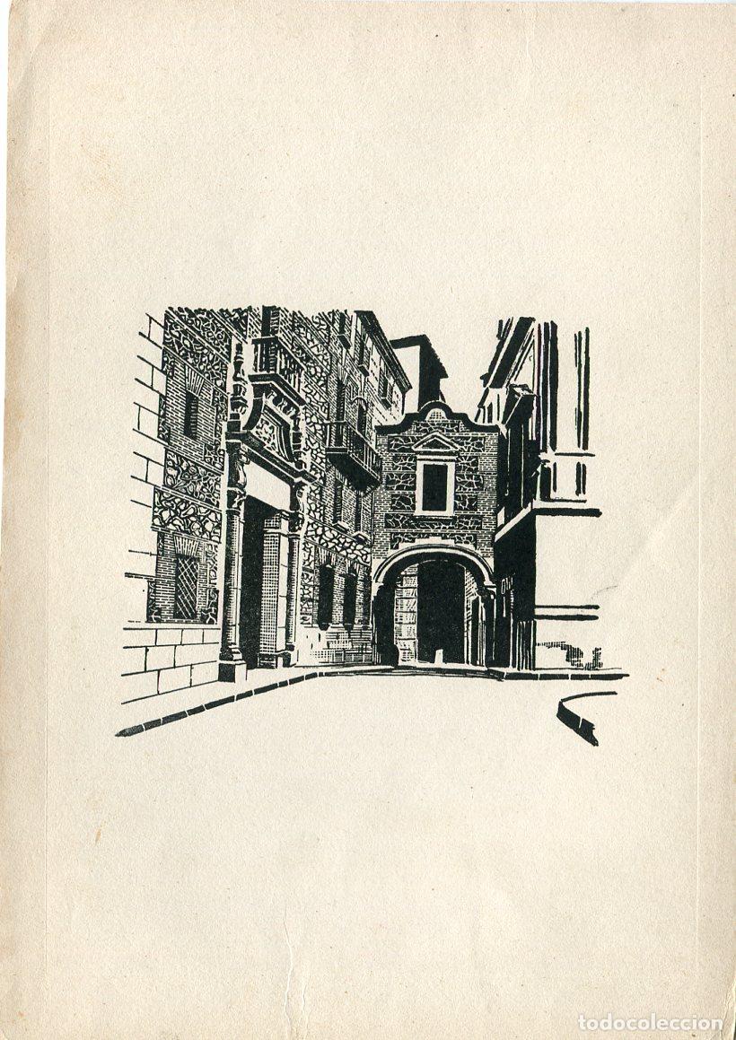 Art: Calle con portada plateresca - Xilograf&iacute;a original de Pedro Marco