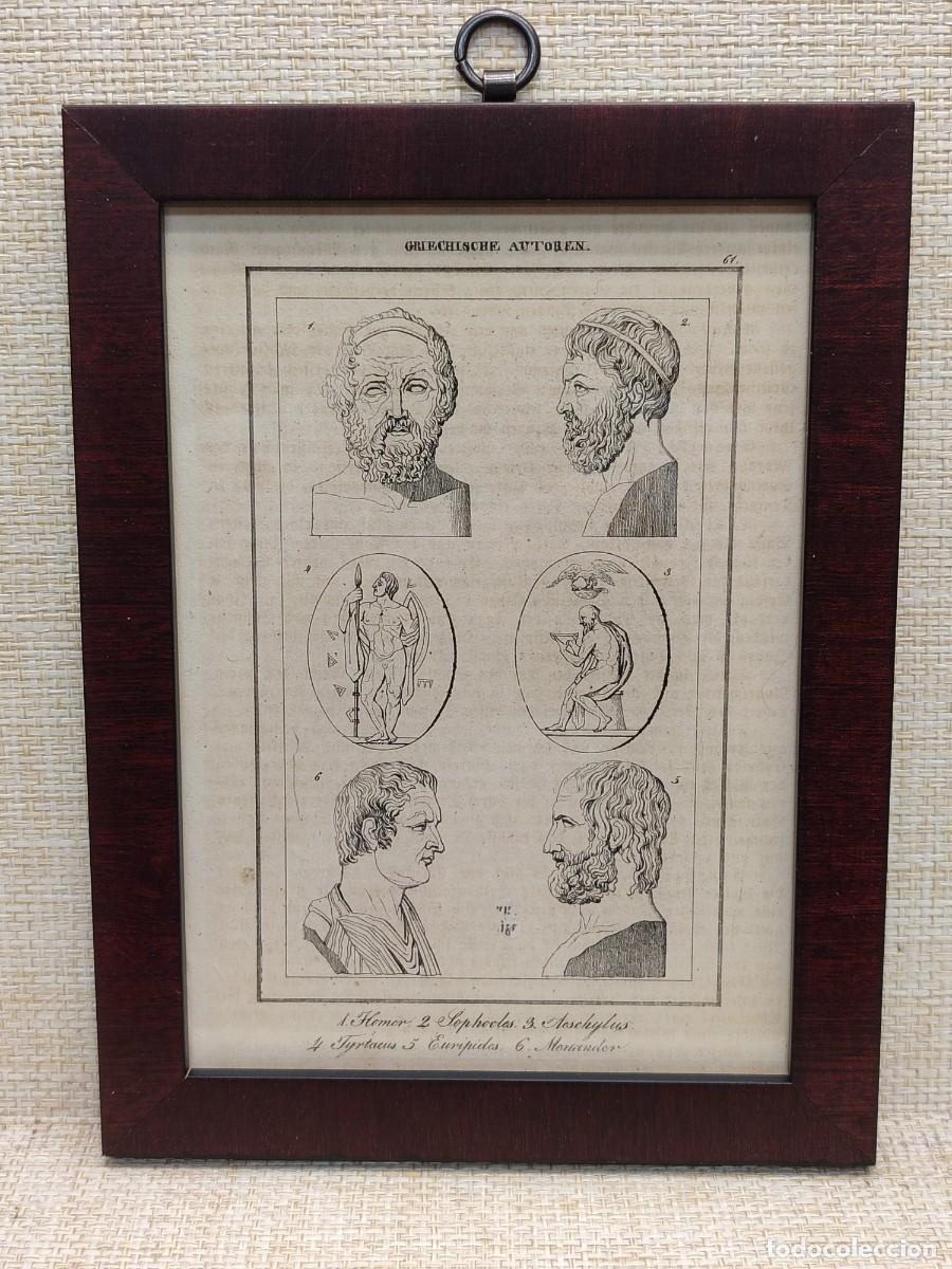 Arte: Autores griegos . Welt-Gem&auml;lde-Gallerie. 1836. Grabado. Cuadro.