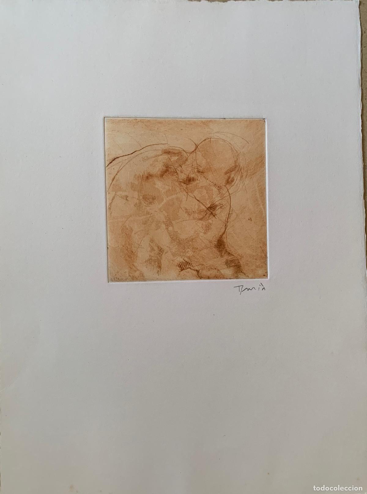 Art: Composici&oacute;n abstracta en sepia - aguafuerte original firmado - s. XX