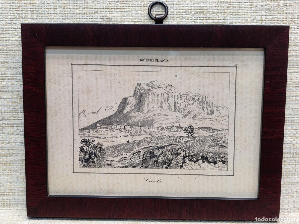Arte: La Acr&oacute;polis de de Corinto . Welt-Gem&auml;lde-Gallerie. 1836. Grabado. Cuadro.