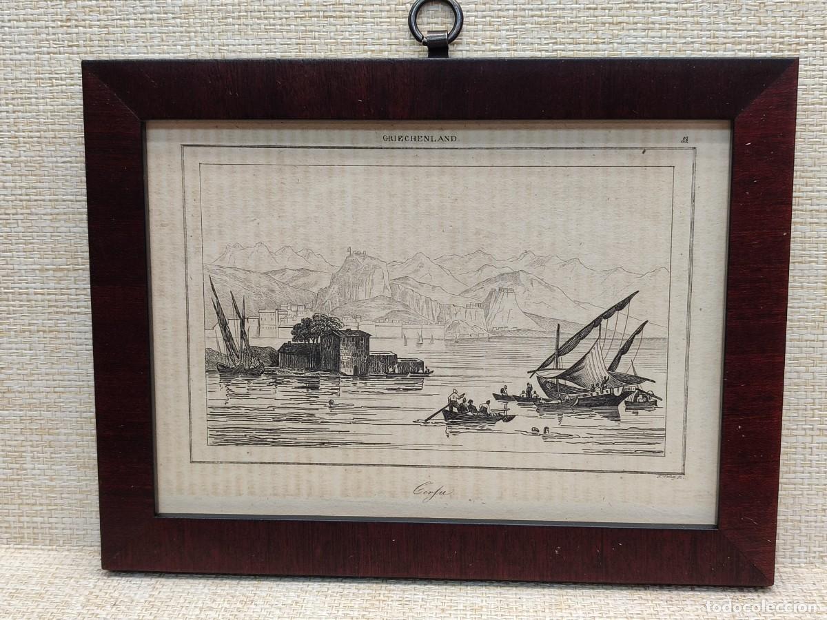 Arte: Corf&uacute;. Welt-Gem&auml;lde-Gallerie. 1836. Grabado de J. Weng. Cuadro.