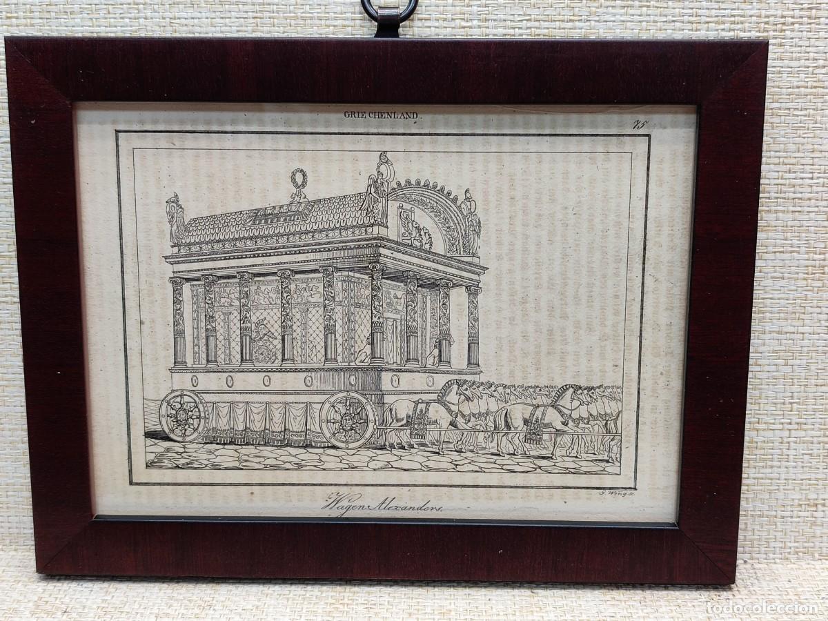 Art: Carroza de Alejandro Magno. Welt-Gem&auml;lde-Gallerie. 1836. Grabado. Cuadro.