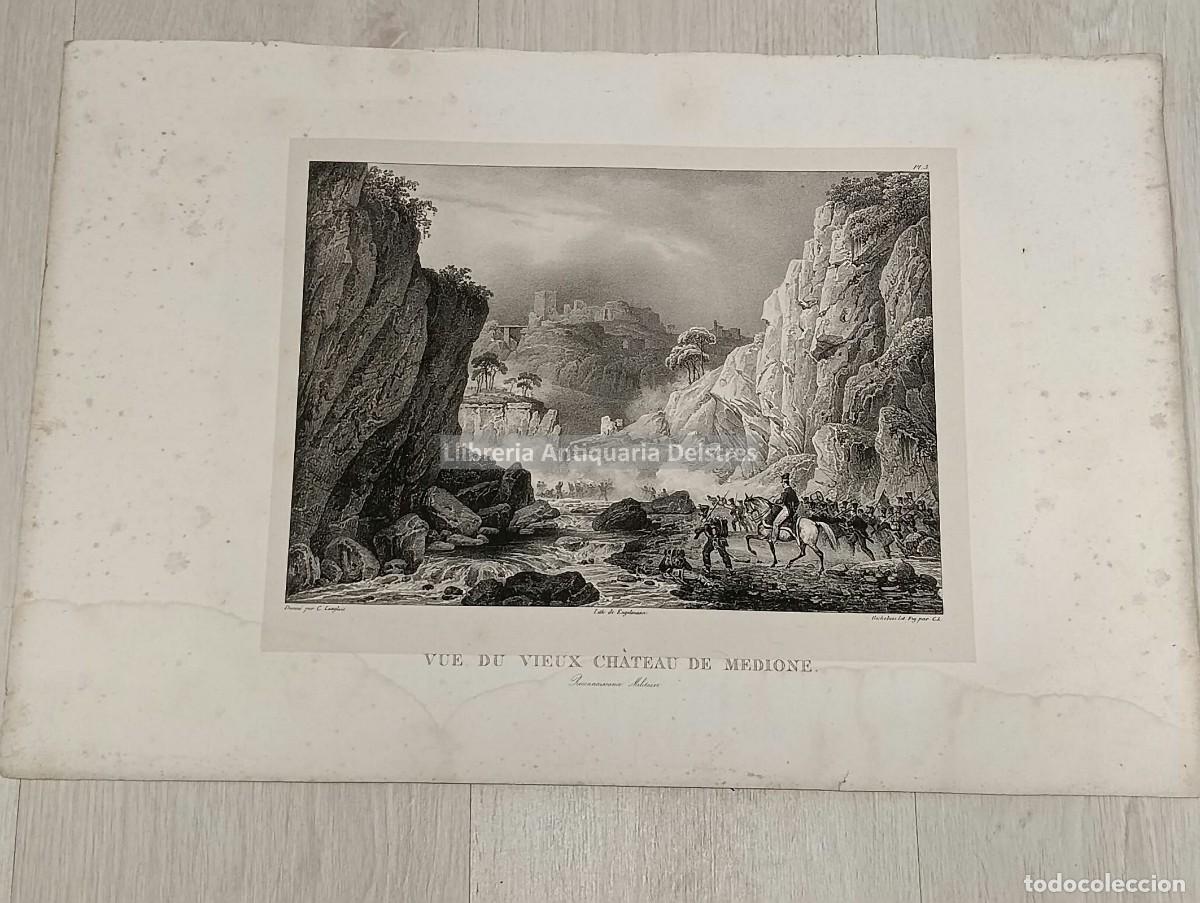 Art: Langlois. / Bichebois. - Vue du Vieux Ch&agrave;teau de Medione. Reconnaissance Militaire. Pl. 3.
