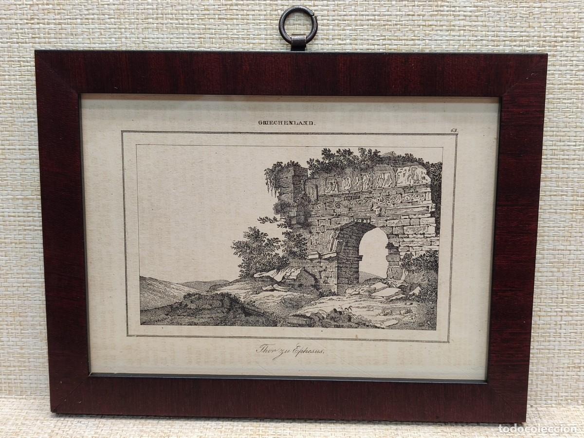 Arte: &Eacute;feso, Arco en ruinas. Welt-Gem&auml;lde-Gallerie. 1836. Grabado. Cuadro.