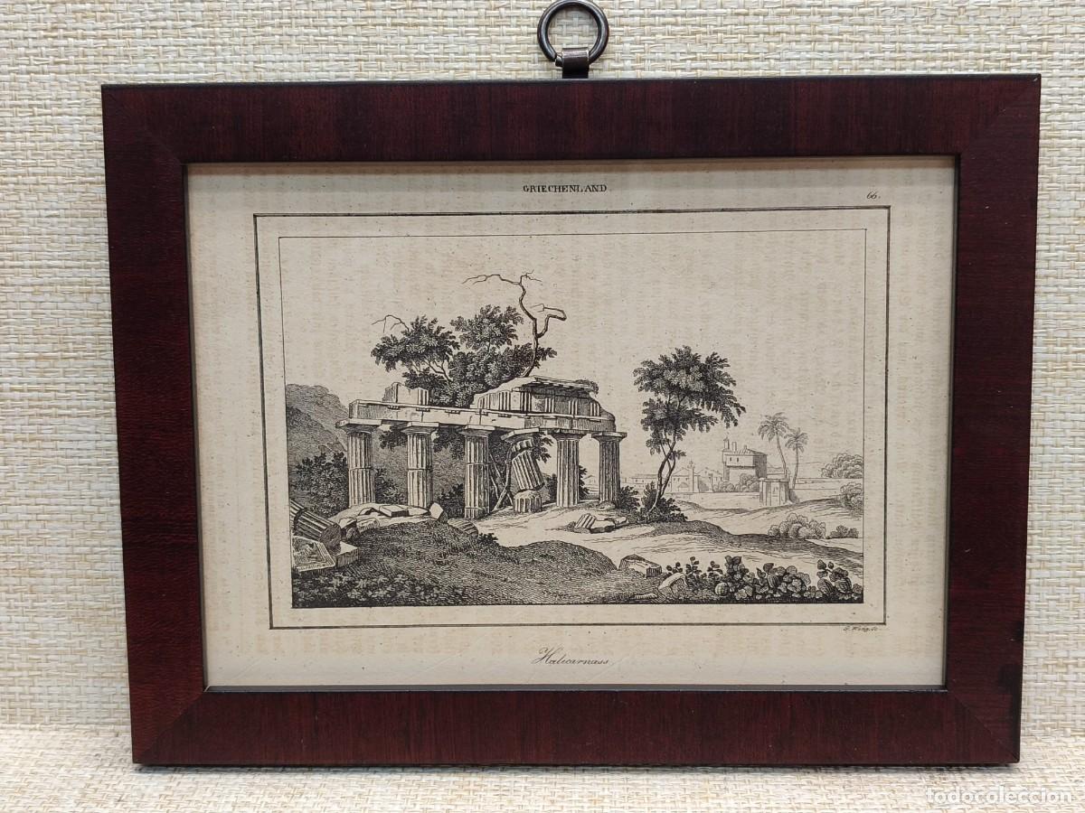 Arte: Templo de Halicarnaso. Welt-Gem&auml;lde-Gallerie. 1836. Grabado. Cuadro.