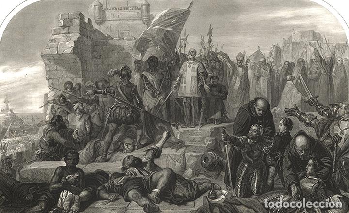 Arte: GRABADO AL ACERO 1868, LARIVI&Egrave;RE, LOS TURCOS ABANDONAN EL GRAN SITIO DE MALTA (1565). INFOLIO, ARTE