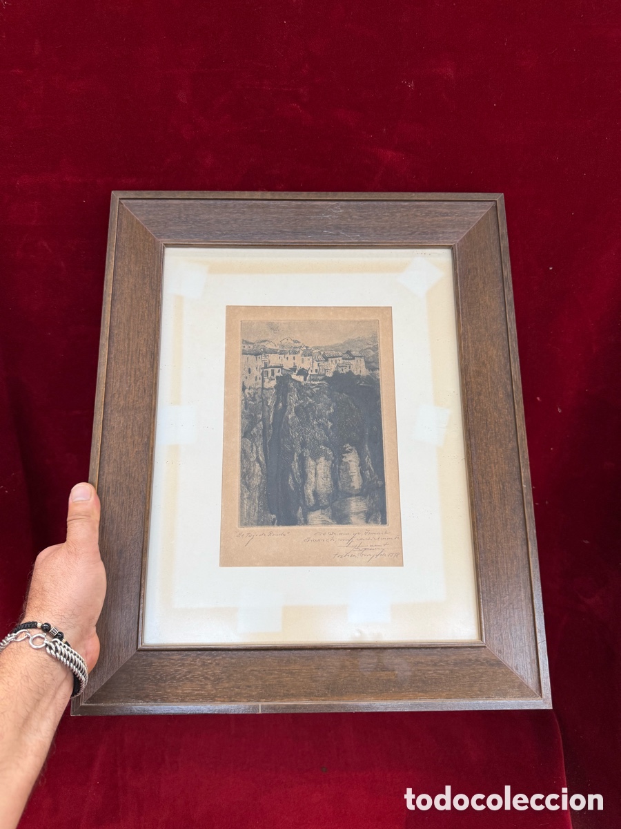 Arte: Grabado de 1978,Jose Benet Espuny con dedicatoria