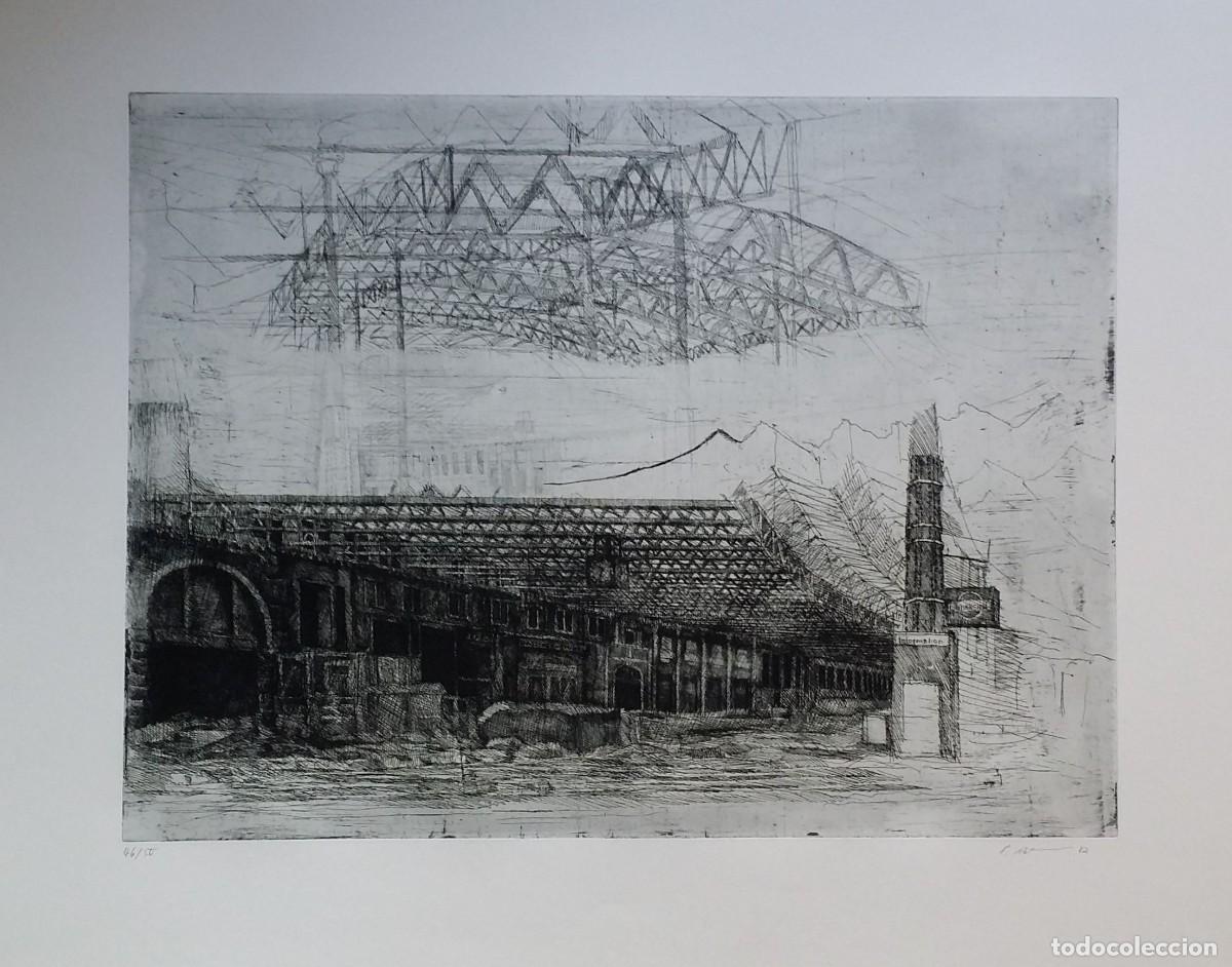 Arte: Peter Ackermann (1934&ndash;2007) - Waterloo Station - Aguafuerte firmado a mano, 1971