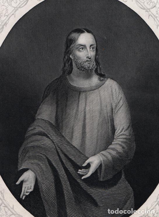 Arte: GRABADO AL ACERO DE 1864, EFIGIE DE CRISTO REDENTOR. &Oacute;VALO, THOMAS KELLY & CO., FLEETWOOD