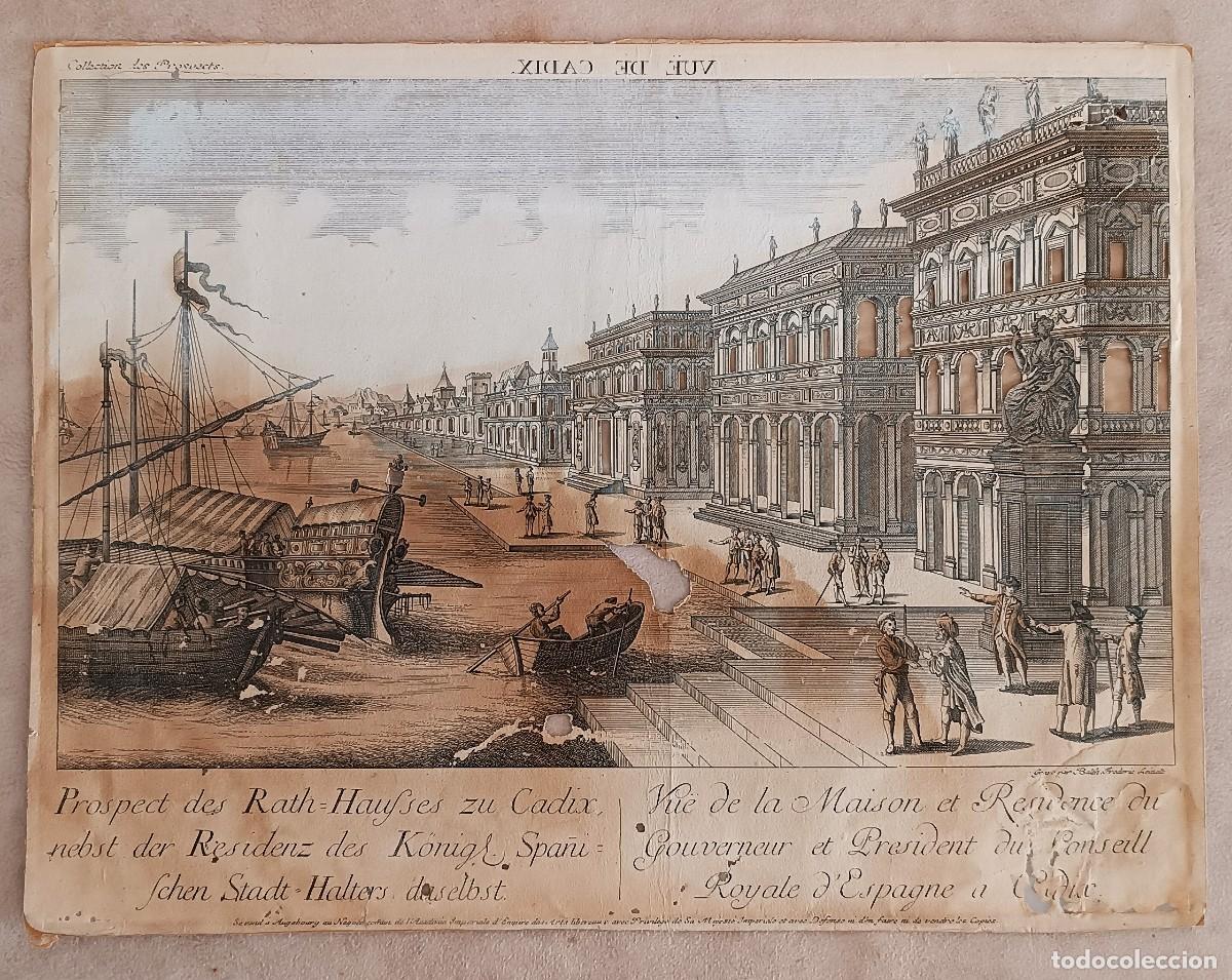 Arte: VISTA DE CADIZ. SIGLO XVIII.
