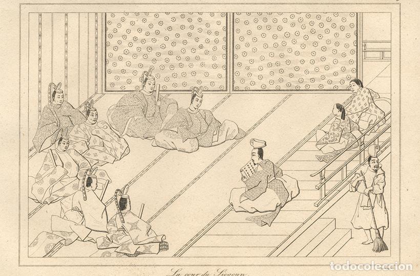 Arte: GRABADO AL ACERO DE 1850, CORTE DEL SHOGUN, PERIODO EDO, TOKUGAWA, ANTIGUO JAP&Oacute;N, DE LEMA&Icirc;TRE