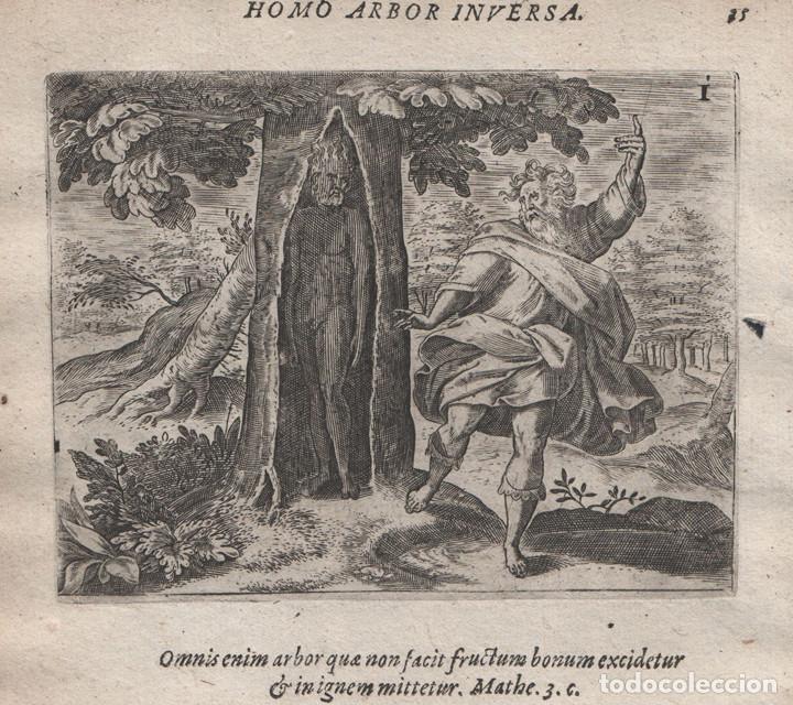 Arte: EMBLEMA s.XVII (1609), GRABADO COBRE, MIKROKOSMOS PARVUS MUNDUS, GERARD DE JODE, HOMBRE ARIST&Oacute;TELES