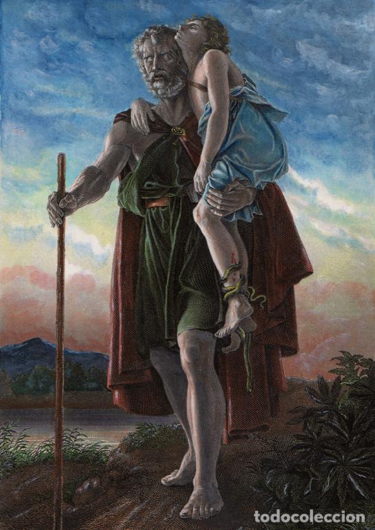 Arte: GRABADO AL ACERO DE 1849, COLOREADO: BELISARIO, DE FRAN&Ccedil;OIS G&Eacute;RARD. GRAB&Oacute; A. H. PAYNE, BOOK OF ART
