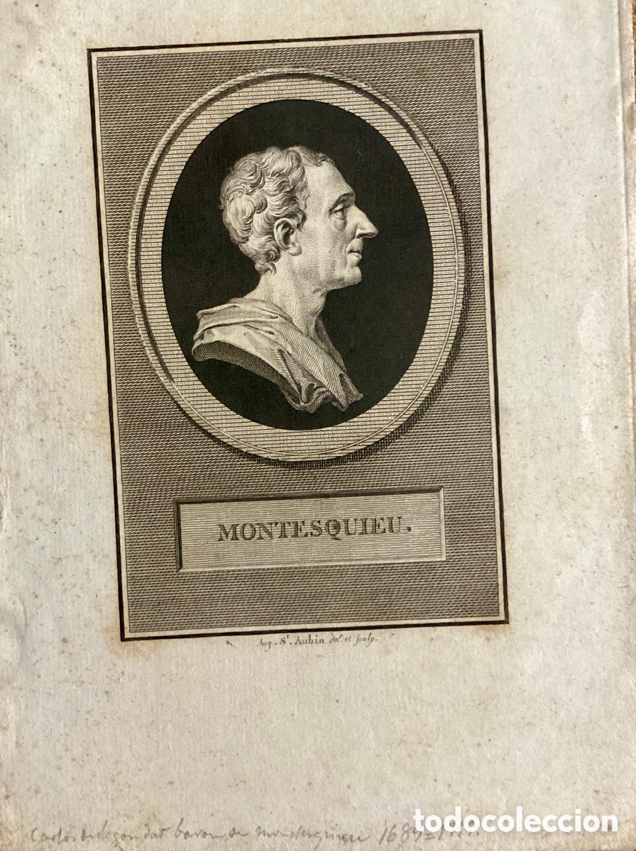 Arte: Grabado original del Bar&oacute;n de Montesquieu - Foto 2