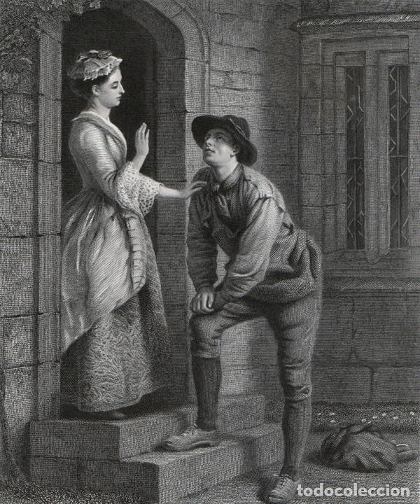 Arte: GRABADO AL ACERO DE 1873, ILUSTRACI&Oacute;N PARA LA CANCI&Oacute;N DE ALLAN RAMSAY 'CLOUT THE CAULDRON'. ESCOCIA