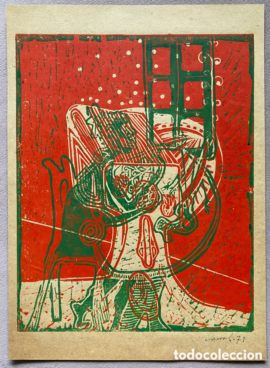 Arte: Obra gr&aacute;fica original Carral Cantabria 1971