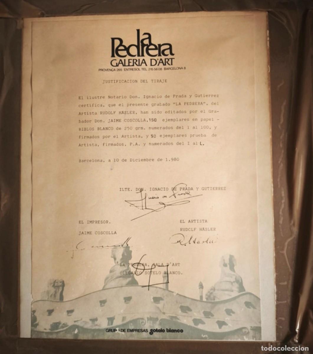 Arte: Rudolf H&auml;sler &rdquo;La Pedrera&rdquo; 1980 Edici&oacute;n Limitada 39/100 con certificado.