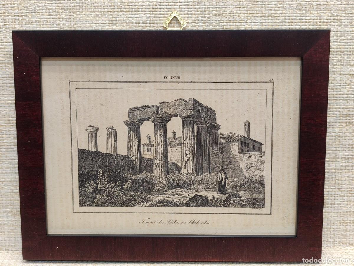 Arte: Templo de Apolo en Corinto. Welt-Gem&auml;lde-Gallerie. 1836. Cuadro.