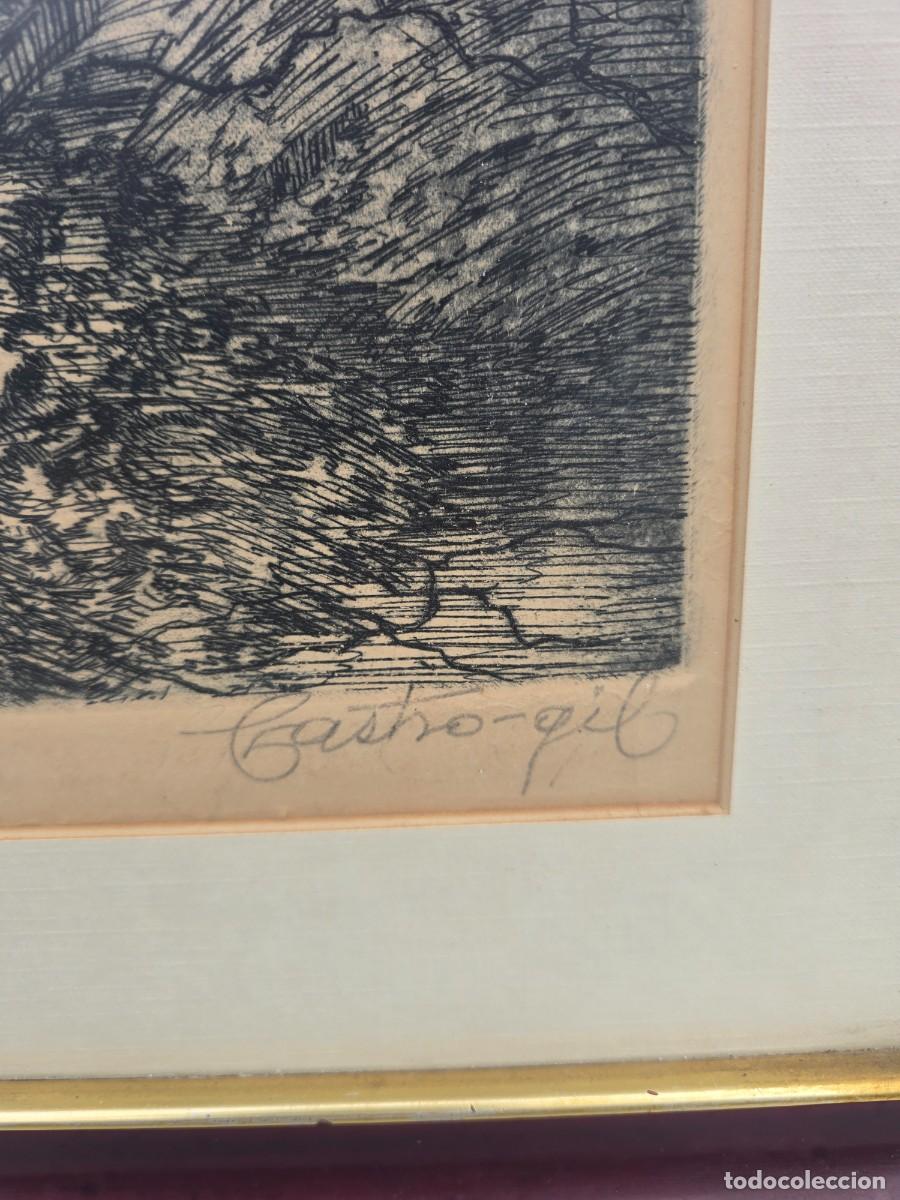 Arte: CASTRO GIL grabado PARADAS GRANDERAS(53 &times; 52cms - Foto 3