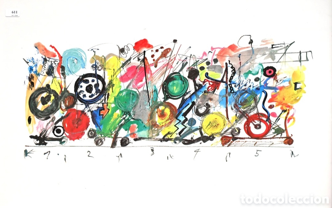 Arte: Grabado Jean Tinguely 60x90 cms Jean Tinguely (1925-1991) suizo, padre del arte cin&eacute;tico