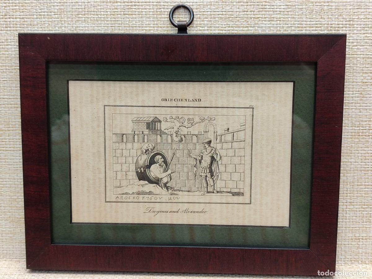 Arte: El encuentro de Di&oacute;genes y Alejandro. Welt-Gem&auml;lde-Gallerie. 1836. Cuadro.