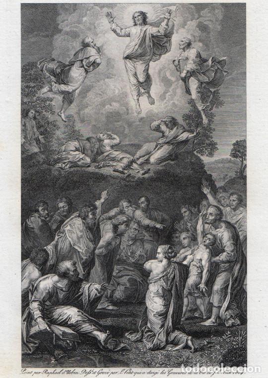 Arte: GRABADO A BURIL DE 1804, LA TRANSFIGURACI&Oacute;N DE JESUCRISTO, DE RAFAEL SANZIO, GRAV&Oacute; L. PETIT, EN 4&ordm;