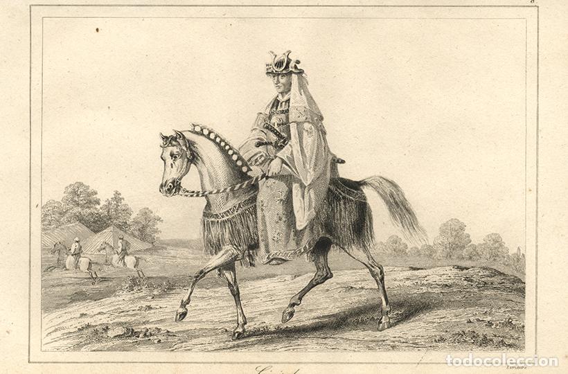 Arte: GRABADO AL ACERO DE 1850, SAMUR&Aacute;I DE ALTO RANGO A CABALLO, GENERAL, ANTIGUO JAP&Oacute;N, DE LEMA&Icirc;TRE