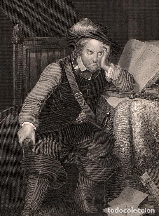 Arte: GRABADO AL ACERO DE 1849, RETRATO DE OLIVER CROMWELL, DE LOUIS SOMERS. GRAB&Oacute; A. H. PAYNE, M&Uacute;NICH