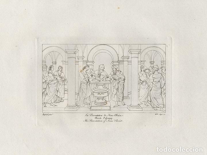 Arte: GRABADO L&Iacute;NEA COBRE DE 1819, LA ADORACI&Oacute;N DE LOS PASTORES, DE RAFAEL SANZIO, GRAV&Oacute; PAULINE LANDON