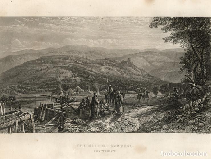 Arte: GRABADO AL ACERO DE 1862, VISTA DE LAS RUINAS DE SAMARIA, SEBASTE, PALESTINA, NAPLUSA. SAMUEL BOUGH