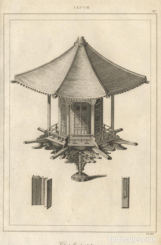 Arte: GRABADO AL ACERO DE 1850, SANTUARIO PORT&Aacute;TIL O MIKOSHI DEL PERIODO EDO, ANTIGUO JAP&Oacute;N, DE LEMA&Icirc;TRE