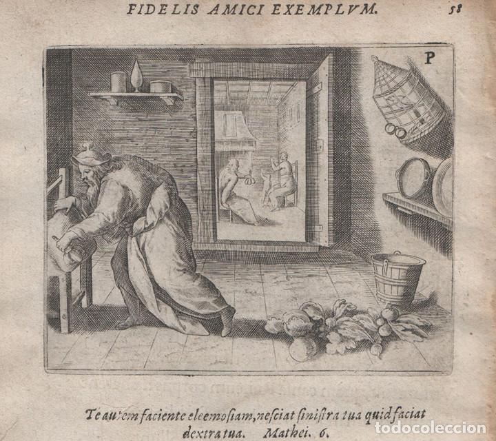 Arte: EMBLEMA s.XVII, 1609, GRABADO COBRE, MIKROKOSMOS PARVUS MUNDUS, GERARD DE JODE, EJEMPLO DE AMISTAD