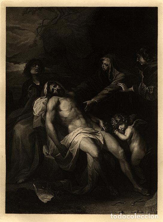Arte: AGUAFUERTE DE 1882, LAMENTACI&Oacute;N DE CRISTO DE N&Uacute;REMBERG, ANT&Oacute;N VAN DYCK. GRAN FOLIO, GRAB&Oacute; FRAENKEL