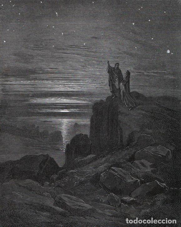 Arte: DOR&Eacute;, XILOGRAF&Iacute;A DE c.1883. DIVINA COMEDIA DANTE. VISTA DEL FIRMAMENTO, SALIDA DEL INFIERNO. GRABADO