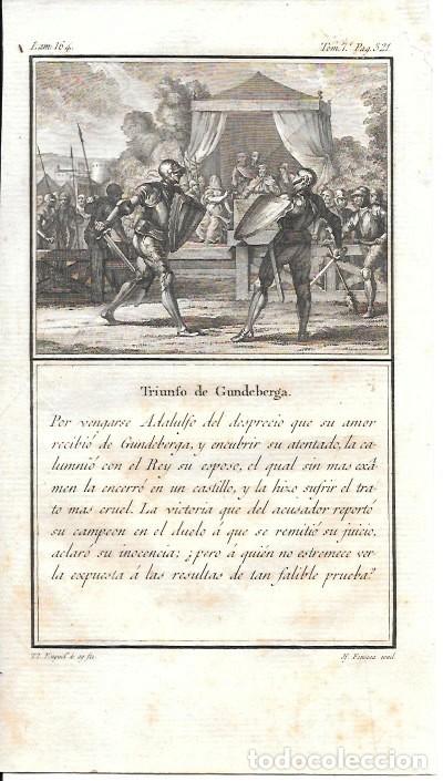 Arte: GRABADO. TRIUNFO DE GUNDEBERGA - LOUIS-PIERRE ARQUETIL LAMINA 164 TOMO 7 A&Ntilde;O 1802 - G-HISTORIA-071