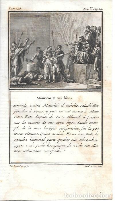 Arte: GRABADO. MAURICIO Y SUS HIJOS - LOUIS-PIERRE ARQUETIL LAMINA 145 TOMO 7 A&Ntilde;O 1802 - G-HISTORIA-072