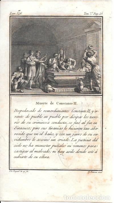 Arte: GRABADO. MUERTE DE CONSTANTE II - LOUIS-PIERRE ARQUETIL LAMINA 146 TOMO 7 A&Ntilde;O 1802 - G-HISTORIA-073
