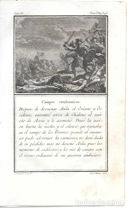Arte: GRABADO. CAMPOS CATALAUNICOS - LOUIS-PIERRE ARQUETIL LAMINA 160 TOMO 7 A&Ntilde;O 1802 - G-HISTORIA-078