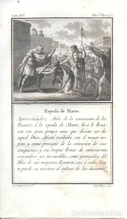 Arte: GRABADO. ESPADA DE MARTE - LOUIS-PIERRE ARQUETIL LAMINA 159 TOMO 7 A&Ntilde;O 1802 - G-HISTORIA-079