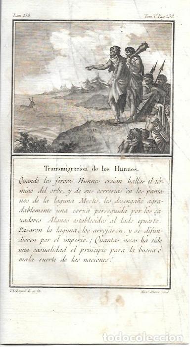 Arte: GRABADO TRANSMIGRACION DE LOS HUNOS - LOUIS-PIERRE ARQUETIL LAMINA 158 TOMO 7 1802 - G-HISTORIA-082