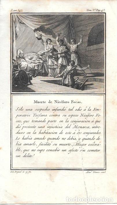 Arte: GRABADO. MUERTE DE NICEFORO FOCAS - LOUIS-PIERRE ARQUETIL LAMINA 147 TOMO 7 A&Ntilde;O 1802- G-HISTORIA-086