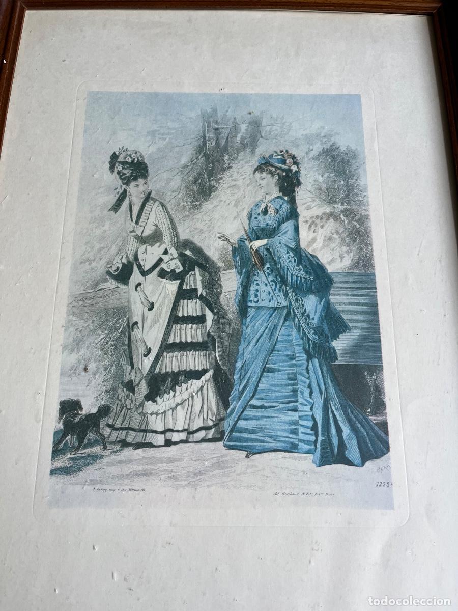 Arte: ANTIGUO GRABADO ENMARCADO LE MONITEUR DE LA MODE - LA MODA VICTORIANA